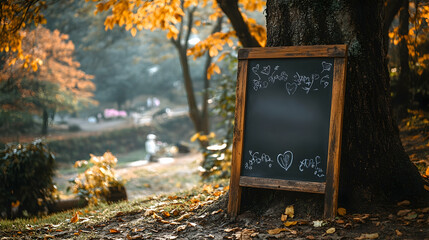 Autumn park chalkboard menu