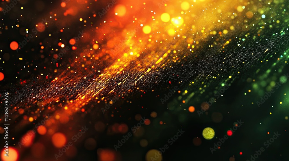 Wall mural a vibrant display of abstract light sparks and bokeh
