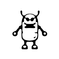 Stylized Cool Creature Illustration in Black