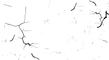 Distressed black texture. Cracks. Cracked barren desert earth on transparent background banner. Vector illustration.