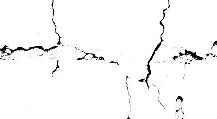 Cracked wall. Damage surface. Vector illustration.