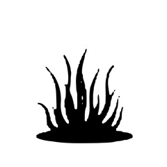 Abstract silhouette of plant on a white background