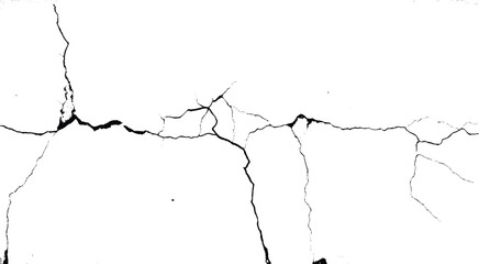 Cracked Ground Abstract Texture on White Background. Vector illustration.  EPS 10