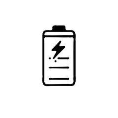 Charging Battery Hand Drawn Black and White Icon
