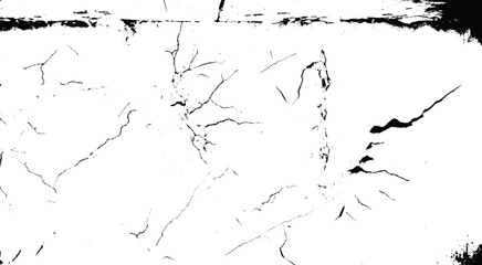 Cracks. Cracked Surface Grunge Texture Vector. Uneven Overlay. Distressed Grungy Effect. Vector Illustration. Black Isolated on White Background. Grunge background. EPS 10