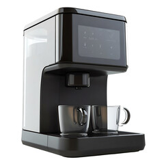 A Sleek High Tech Coffee Maker with Programmable Set Isolated on Transparent Background