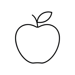 Apple Line Art Icon for Minimalist Design