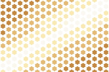 Hexagonal floral pattern with gradient tones in warm orange and beige for a decorative tile effect. Elegant design concept