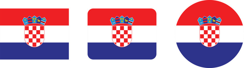 Croatian Flag Variations: Rectangular and Circular Formats