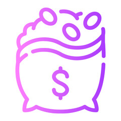 money bag gradient icon