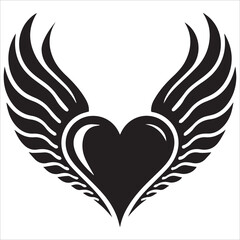 Obraz premium Smiling Heart with Wings Vector, Cute winged heart with a smiling face.