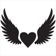 Obraz premium Smiling Heart with Wings Vector, Cute winged heart with a smiling face.