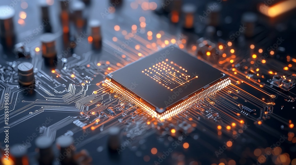 Poster innovative technology advancements in microchip design laboratory setting digital content high-tech 