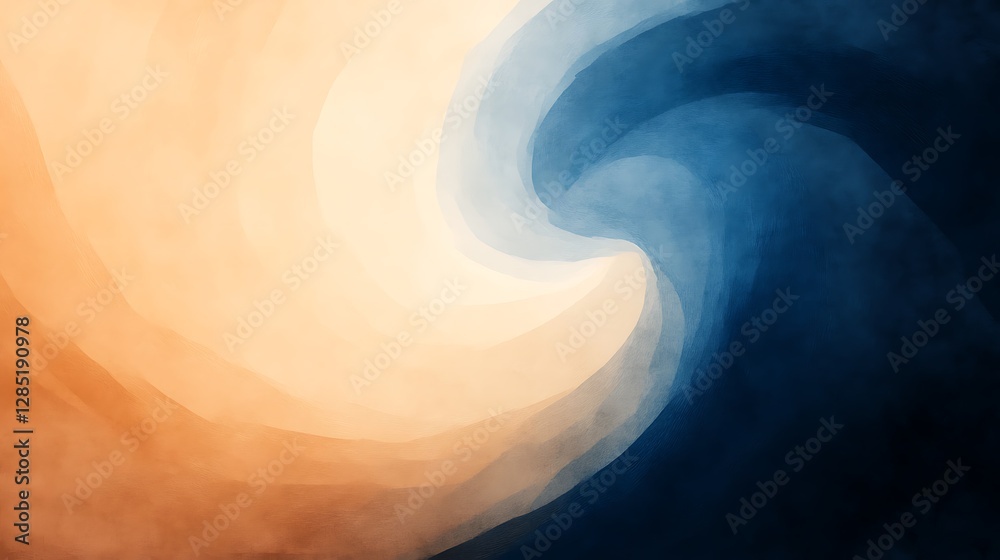 Poster Abstract swirling colors create a dynamic interplay of warm and cool tones.