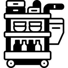 Food Trolley glyph icon