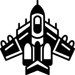 Jet Fighter glyph icon