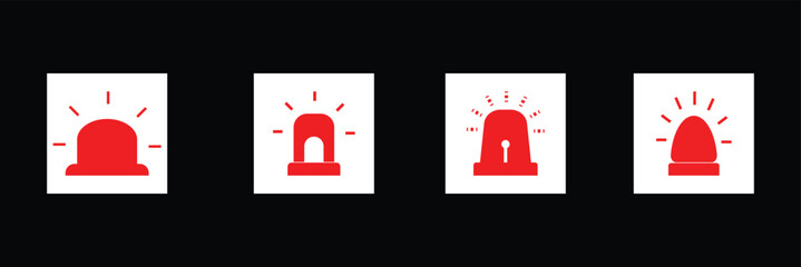 Siren icon isolated on the black background.