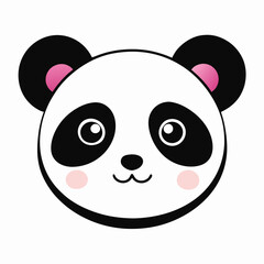 Cute panda face design silhouette vector illustration   
