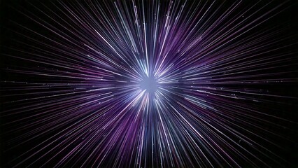 Fototapeta premium 放射状 魔法のようなキラキラ 宇宙風サンバースト 青紫 ピンク 赤 近未来の雰囲気 背景素材 16:9サイズ AI生成素材