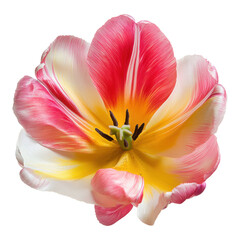Close up photo of a tulip blossom with transparent background nature flower bloom