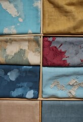 Abstract Painted Canvas Displayed in Wooden Frames, Artsy and Colorful