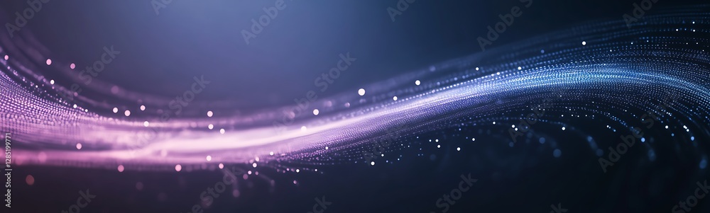 Leinwandbilder abstract wave of light with sparkling particles in a dark background, creating a mystical ambiance.