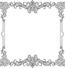 Frame ornament vintage wedding floral border vector