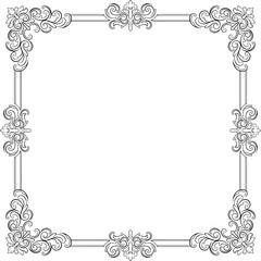 Frame ornament vintage wedding floral border vector