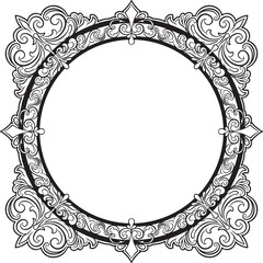 Frame ornament vintage wedding floral border vector