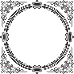 Frame ornament vintage wedding floral border vector