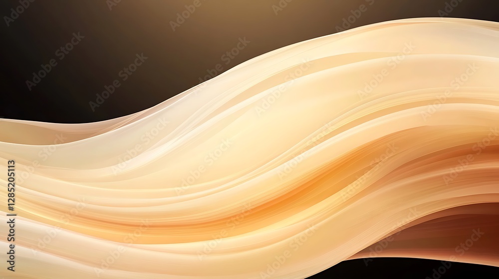 Leinwandbilder soft, flowing waves of cream color against a dark background, creating a smooth and elegant visual e