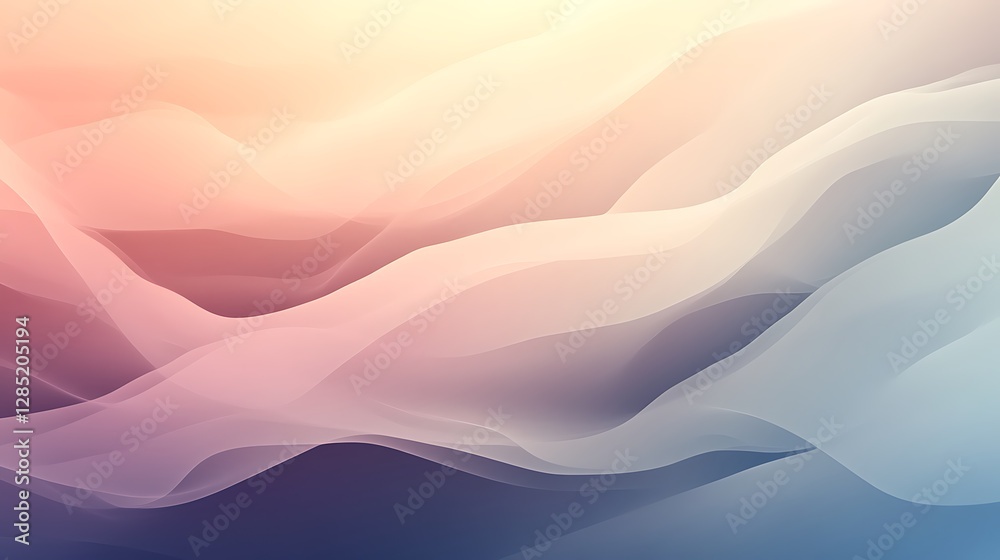 Fototapete soft pastel waves blend seamlessly, creating a serene and calming abstract background.