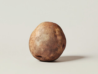 Fototapeta premium Single Russet Potato on White Background