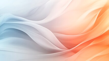 Soft, flowing abstract waves in pastel hues of blue and orange create a serene visual effect.