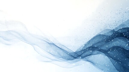 Soft blue waves blend into a light background, creating a serene and calming effect.
