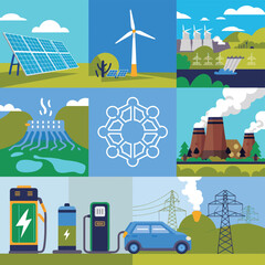 2d vector environment Collection Solar Panel icon Symbolizing clean and renewable solar energy.