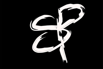 vector illustration SP initial signature logo. Hand drawn calligraphy letter SP