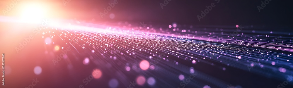 Aufkleber Abstract light trails with sparkles creating a dynamic, colorful background.