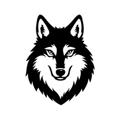 Monochrome Wolf Portrait Minimalist Design