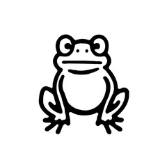 Stylized Frog Illustration in Black and White