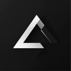 Angular Letter A with Dark Monochrome Background