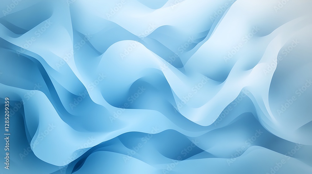 Aufkleber soft blue waves create a tranquil, abstract background for artistic or commercial use.