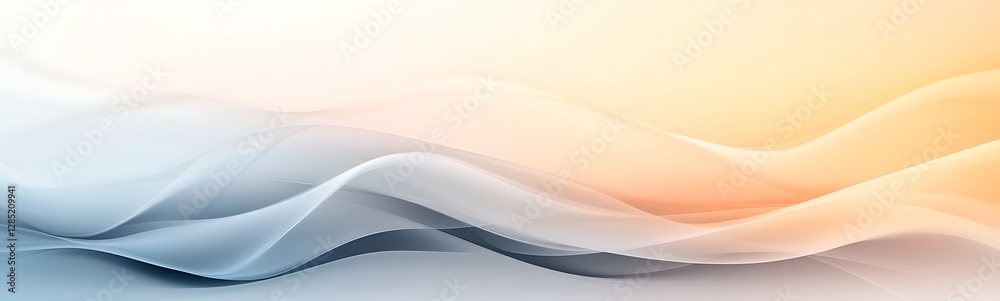 Leinwandbilder soft gradient waves in pastel colors create a serene and calming background effect.