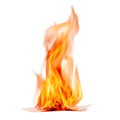 Vivid Red and Orange Flame Isolated on Transparent Background