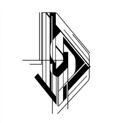 Stylized Letter with Geometric Structures