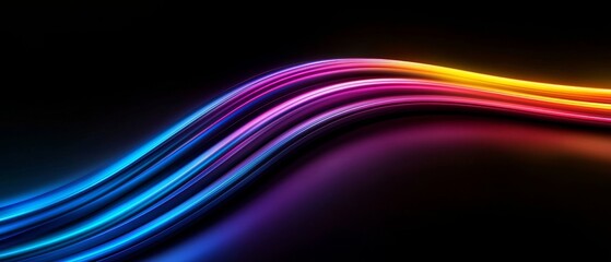 Obraz premium Flowing Light Streams Abstract Art Background with Dynamic Wave Curves and Elegant Gradient Colors Design Effect