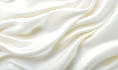 Soft, luxurious white silk fabric with elegant folds and smooth texture.