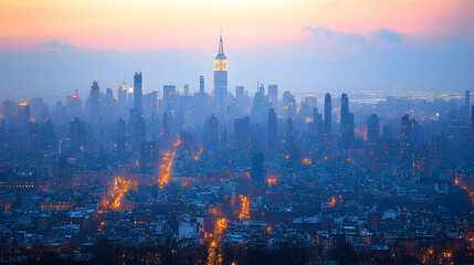 Naklejka premium New York City Skyline at Sunrise