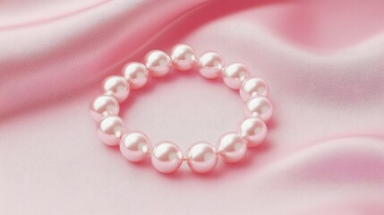 Obraz premium Elegant pearl jewelry on plush velvet, showcasing classic sophistication, luxurious 3D vector design, minimalist backdrop enhancing the timeless allure of the pieces.