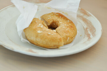 Bagel , almond Bagel or almond bread